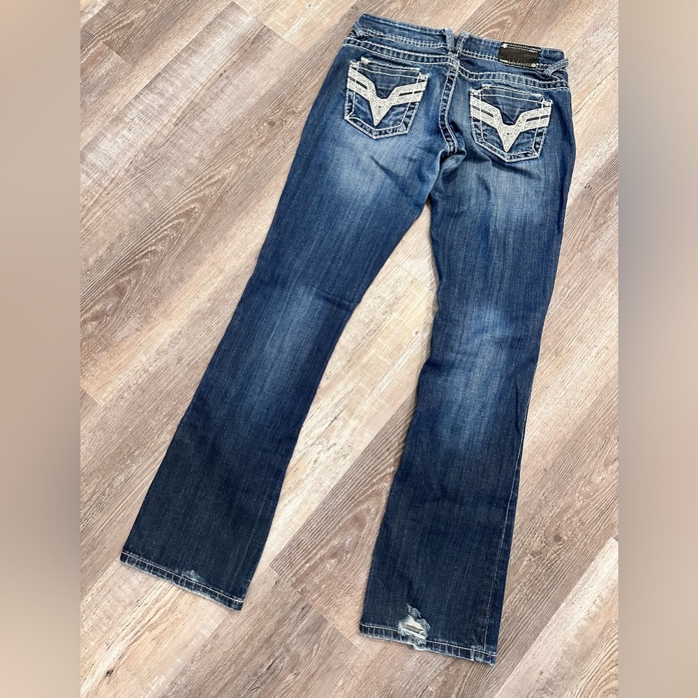 Vigoss Denim Jeans size 5 Length 33 Rhinestones Western